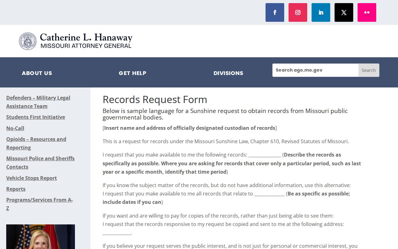 Knox County outstanding warrant Sunshine request form