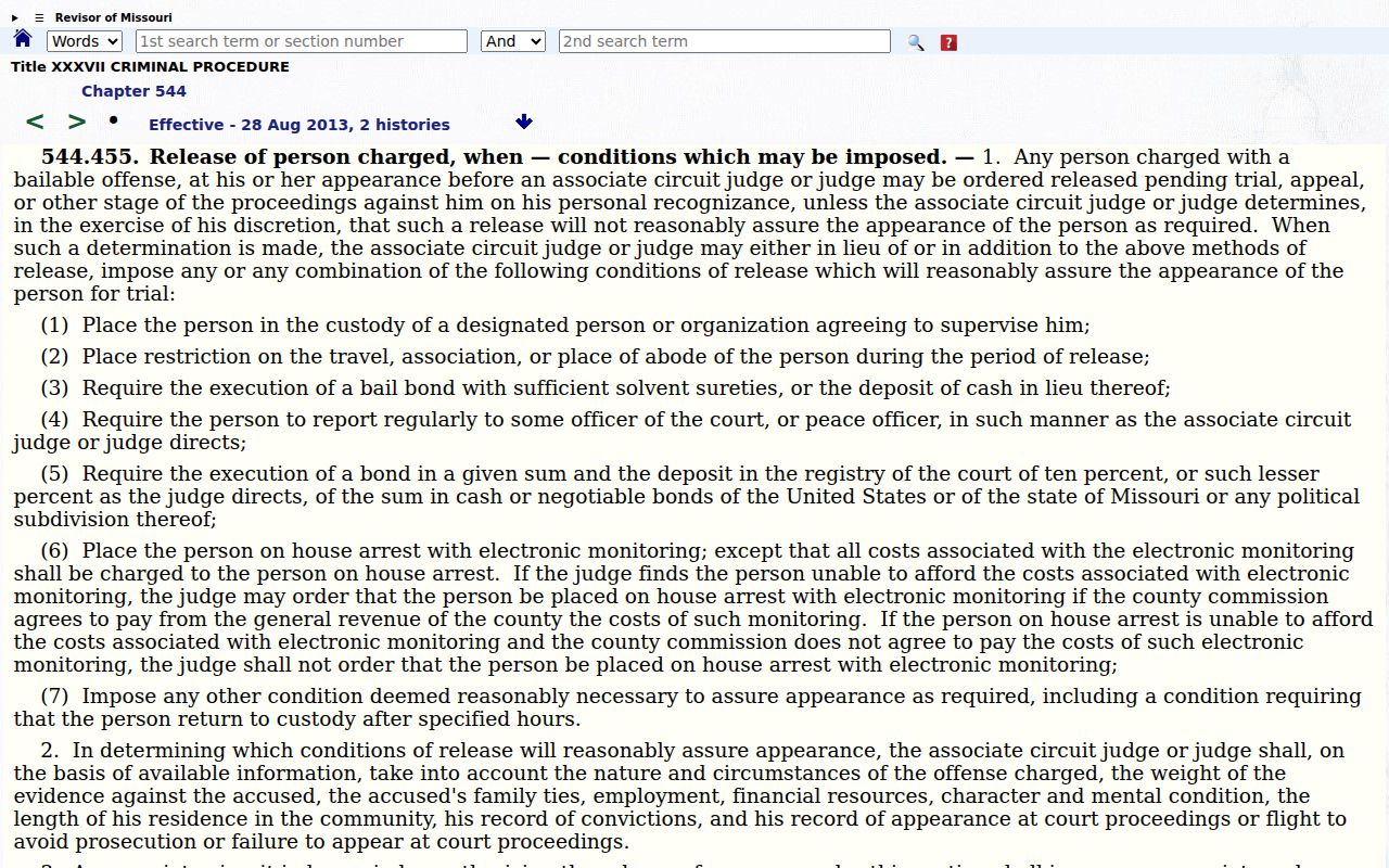 Knox County bench warrant release and bond statute