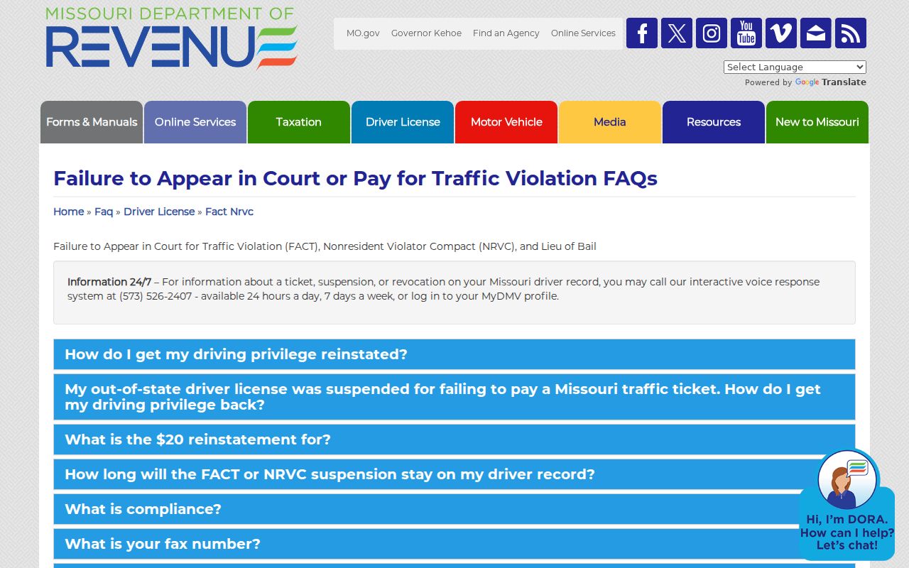 Knox County traffic warrant FACT compliance guidance